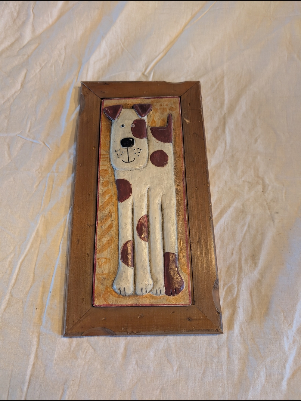 2/20$ Vintage White and Brown Spot Dog Wall Plaque